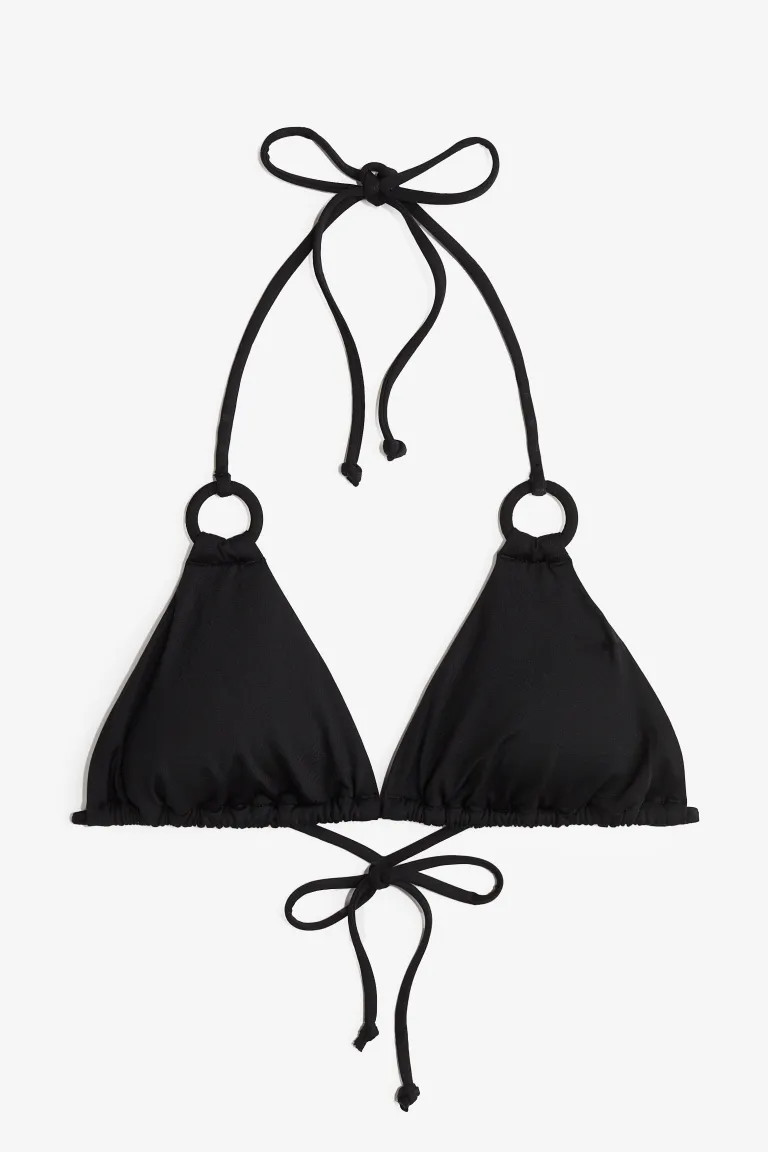 Wattiertes Triangel-Bikinitop - Schwarz - Ladies | H&M DE | H&M (DE, AT, CH, NL, FI)