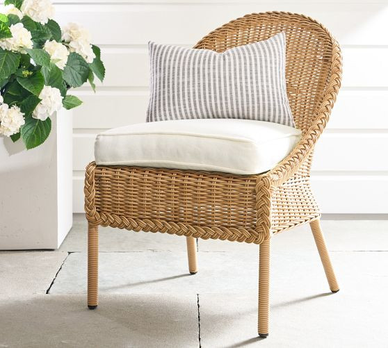 Westport Wicker Dining Side Chair with High Performance Cushion | Pottery Barn (US)