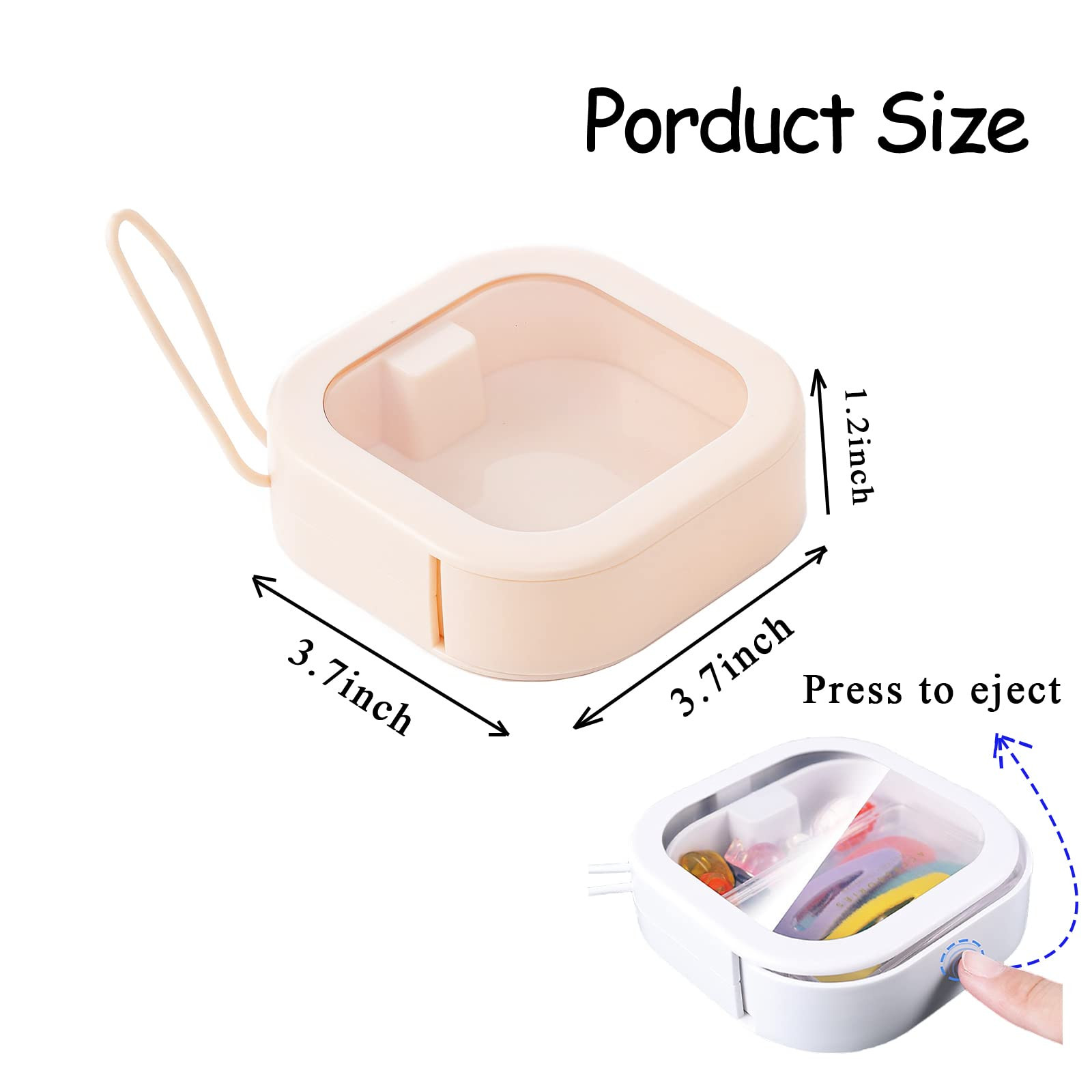 4 Pcs Hair Tie Organizer, Portable Hair Accessory Storage Containers Small Stackable Hair Ties Qt... | Amazon (US)