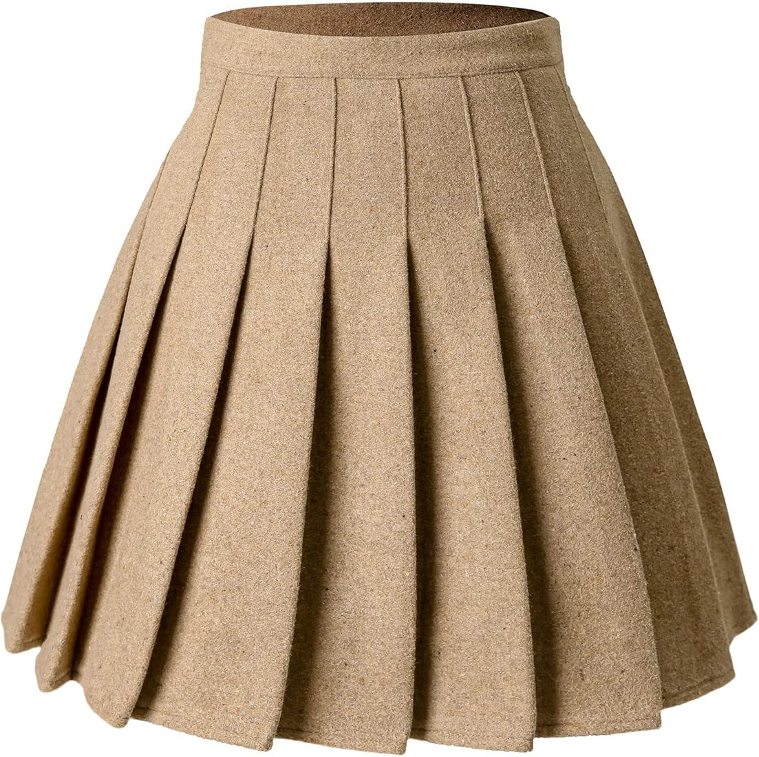 Hoerev Women Girls Thick Wool Fabric for Cold Weather Versatile Plaid Pleated Skirt with Shorts | Amazon (US)