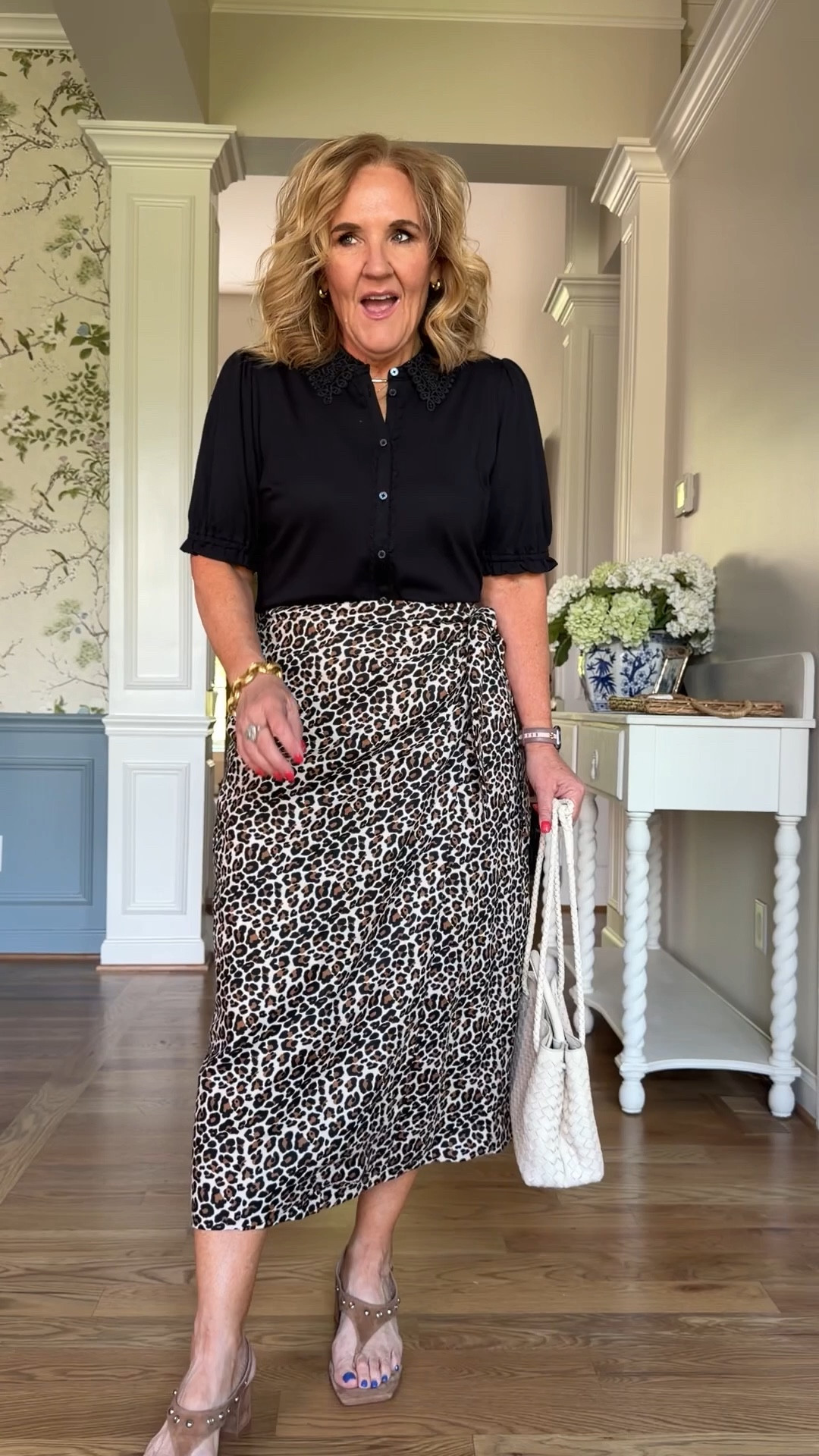 15% off 
Knit blouse size 10 petite so many pretty details 
Linen wrap skirt lined 8 petite 

#LTKOver40 #LTKWorkwear #LTKPetite