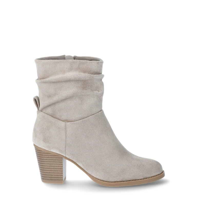 Time and Tru Women's Western Slouch Heeled Booties, Sizes 6-11 | Walmart (US)