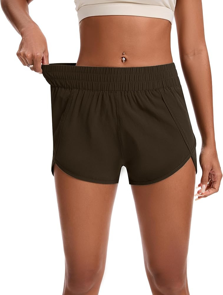 Womens Running Shorts Elastic High Waisted Shorts Quick Dry Athletic Shorts Pants | Amazon (US)