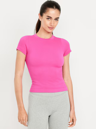 Exhale Seamless Fitted Rib T-Shirt | Old Navy (US)