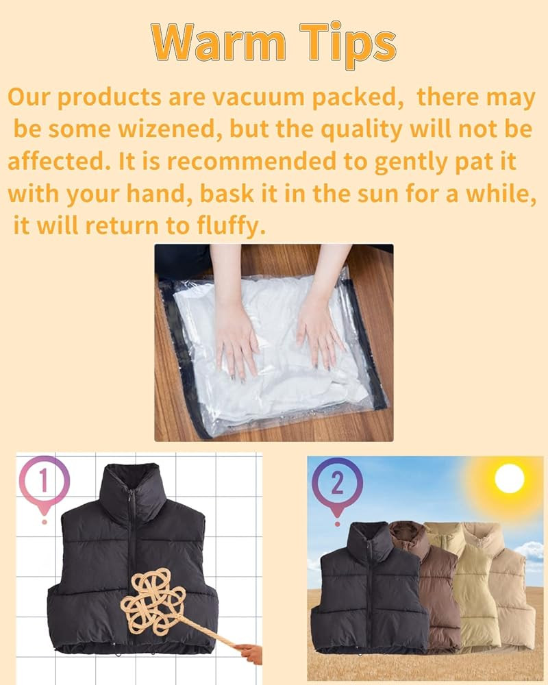 Shiyifa Women's Fashion High Neck Zipper Cropped Puffer Vest Jacket Coat | Amazon (US)