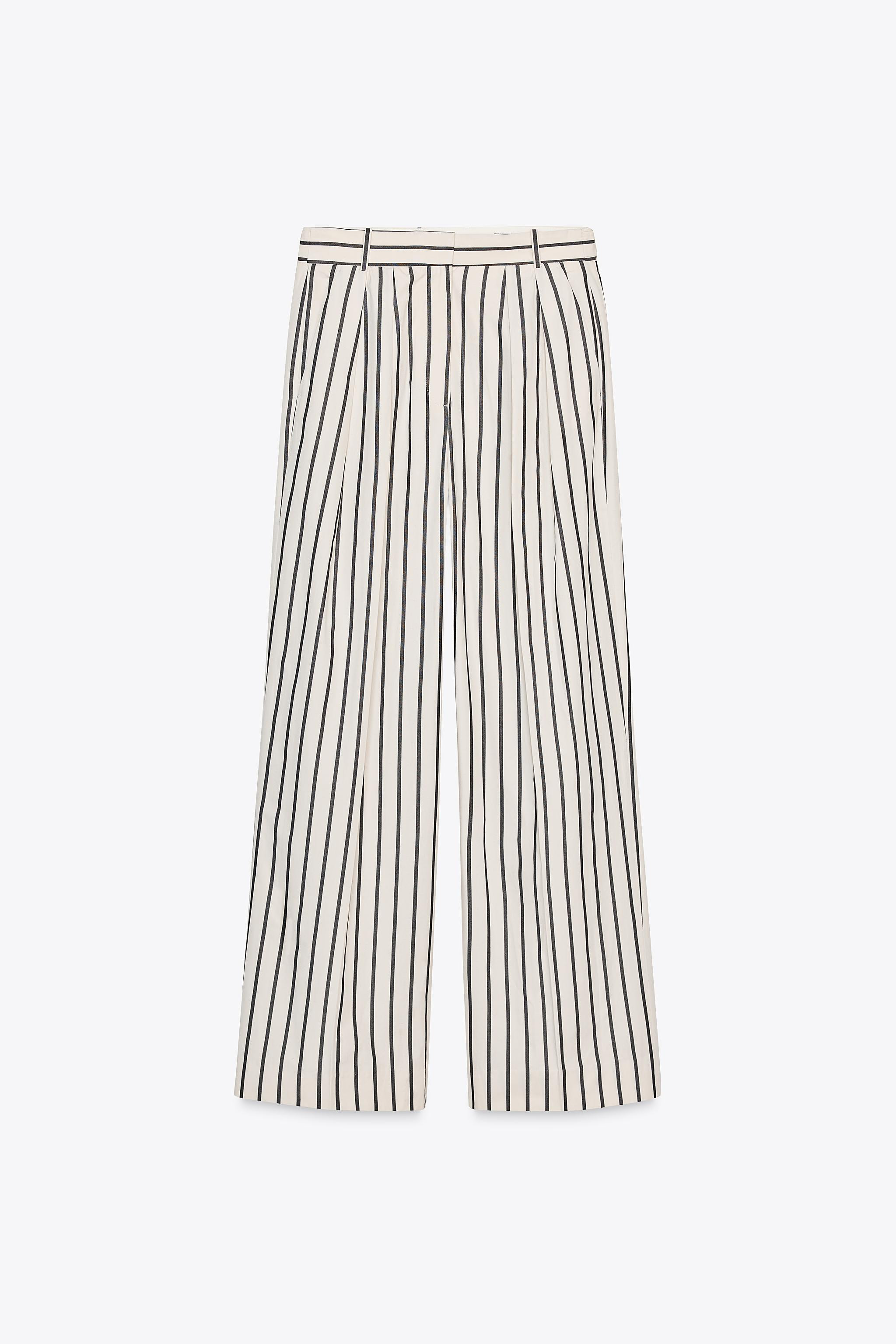 ZW COLLECTION STRIPED TROUSERS WITH DARTS | Zara UK