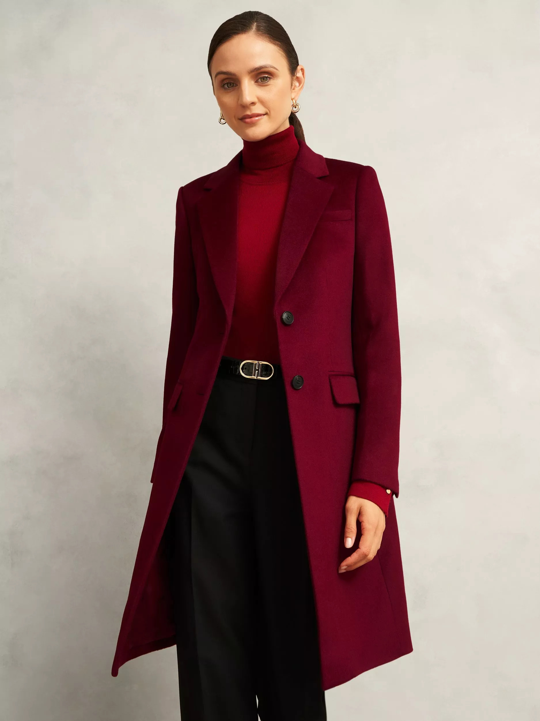 Hobbs Cavendish Pure Wool Coat, Red | John Lewis (UK)