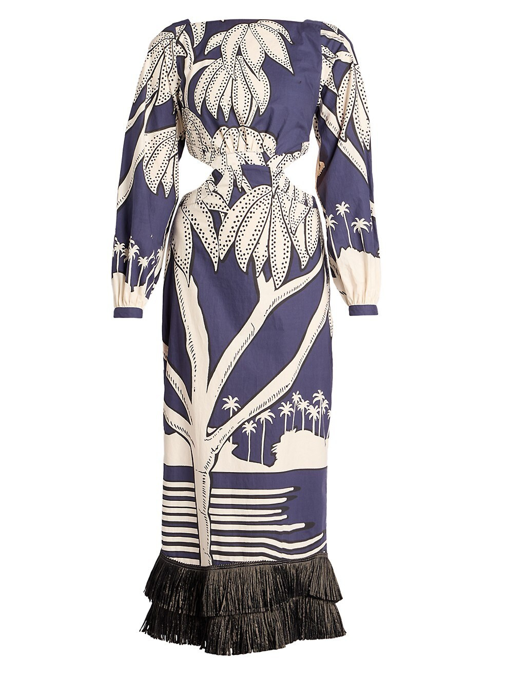 Johanna Ortiz Tropical Fringe-Hem Midi-Dress | Saks Fifth Avenue