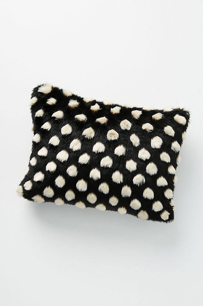 Polka Dot Faux Fur Pillow | Anthropologie (US)