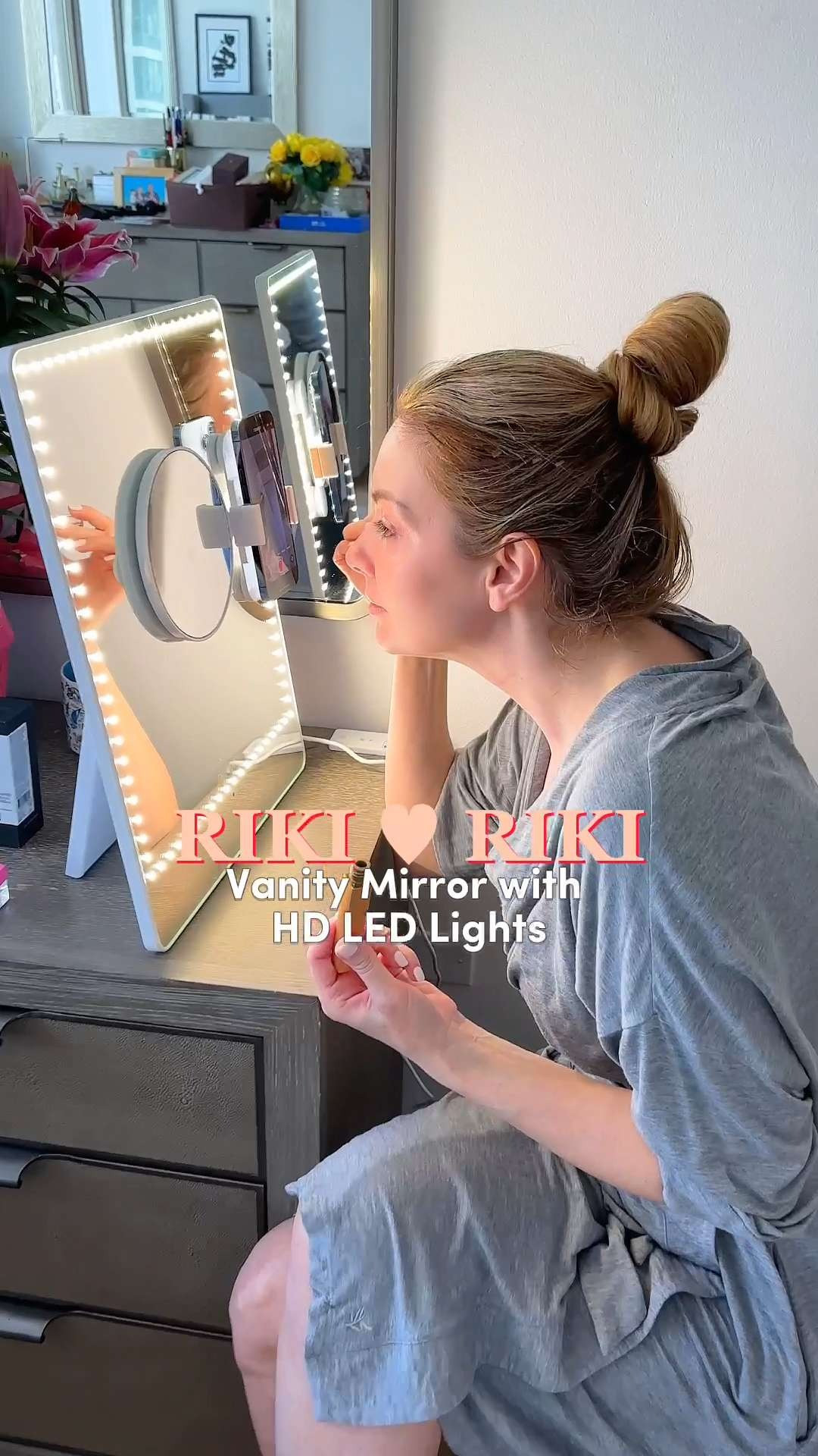 Revitalize Mom’s workout rotation with a boost of modern versatility! The RIKI Skinny Vanity Mirror features customized HD daylight LEDs and five stages of dimming to ensure her lighting is always professional-grade 🤳 This mirror is perfect to gift a Mom who wants to stay radiant and confident every time she sits down 💖#RikiLovesRiki #VanityGoals #BeautyTech  #VanityOrganization #CleanAesthetic #MinimalistBeauty   

#LTKMothersDay #LTKgrwm #LTKootd