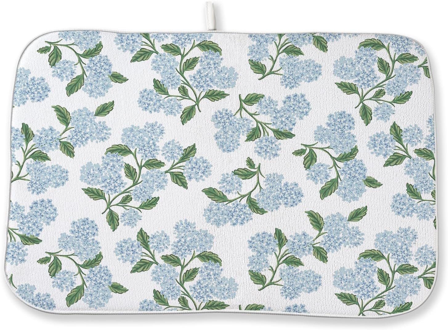 Blue Sage Green Hydrangea Dish Drying Mats 18x24 Inch Floral Mats Spring Holiday Kitchen Decor Ab... | Amazon (US)