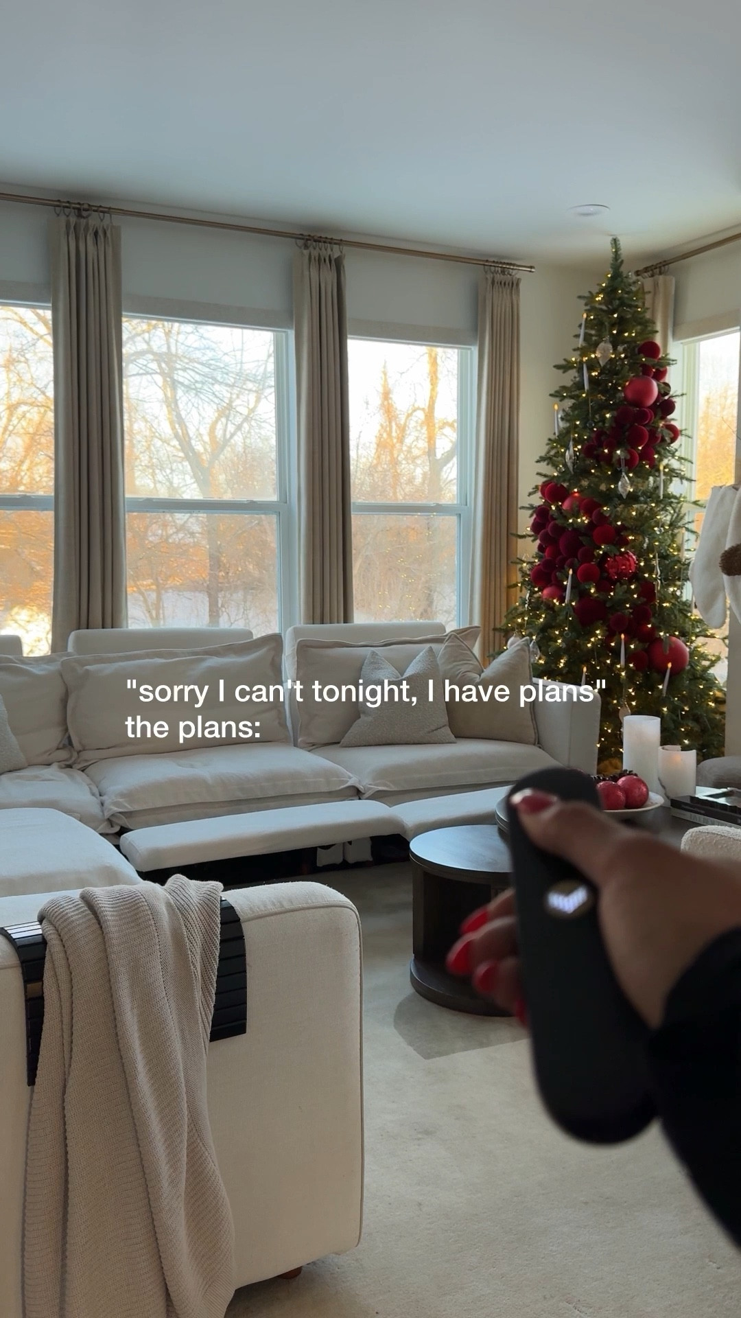 My Plans are always to stay at home💅🏽 My trees lit up, fireplace going and a cozy throw blanket…
those are the plans 

#LTKdayinmylife #LTKHoliday #LTKHome