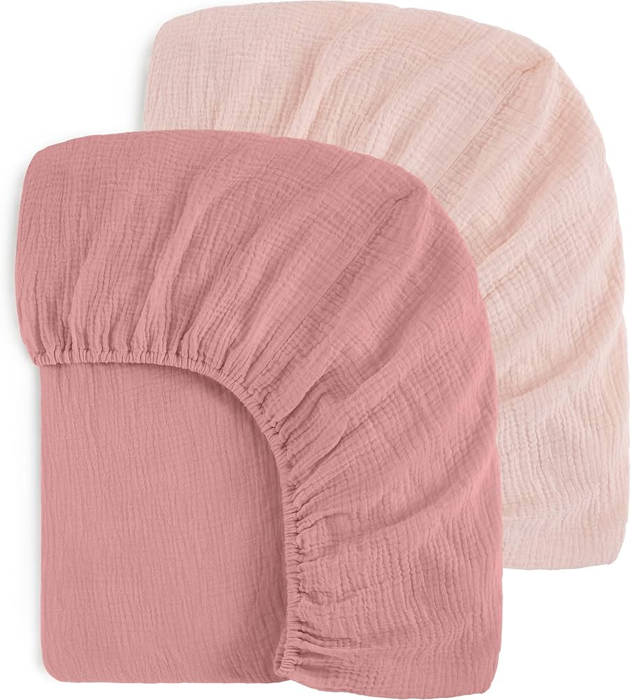 Muslin Crib Sheets for Girl Boy, 100% Cotton Baby Crib Sheets for Standard Crib and Toddler Mattr... | Amazon (US)