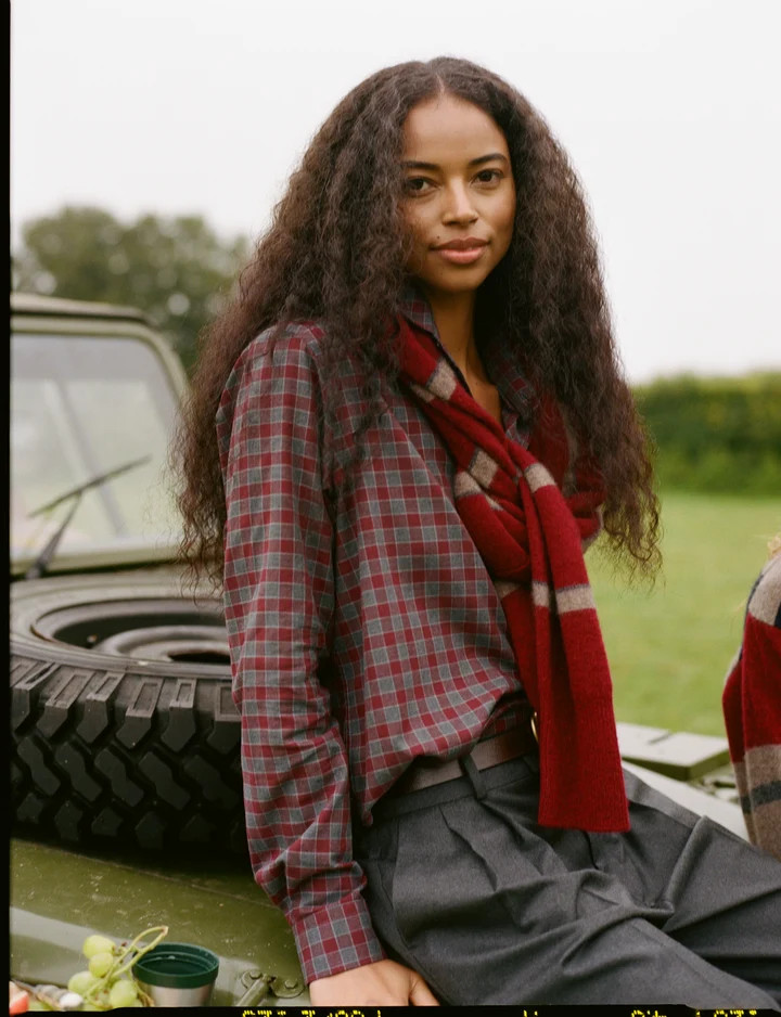 The Classic: Fine Brushed, Chocolate and Cornflower Blue Check | With Nothing Underneath