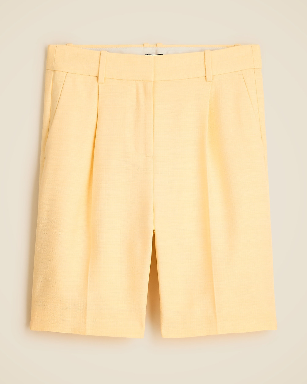 Pleated trouser short in luster canvas | J. Crew US