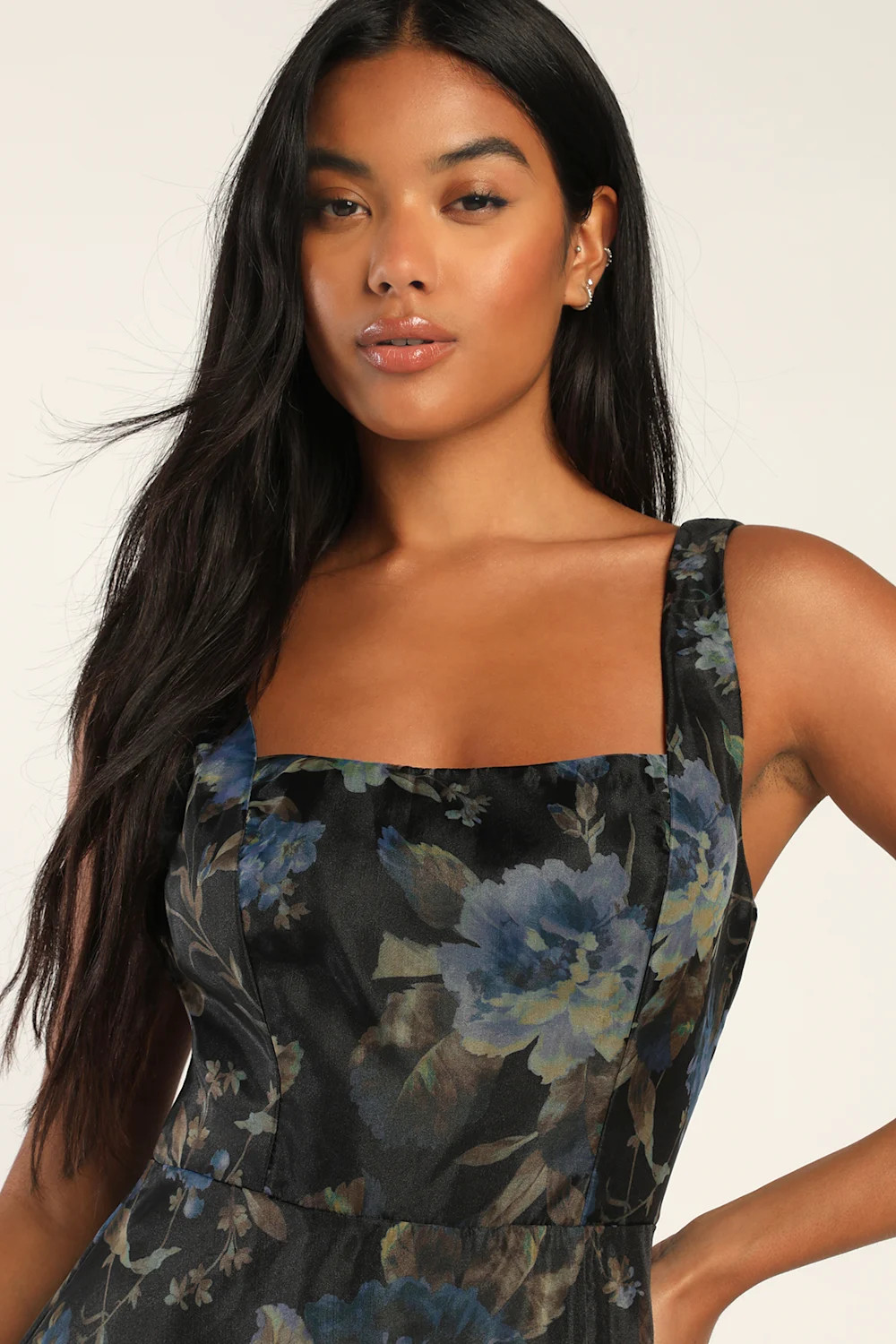 Stunning Elegance Black Floral Print Organza Maxi Dress | Lulus