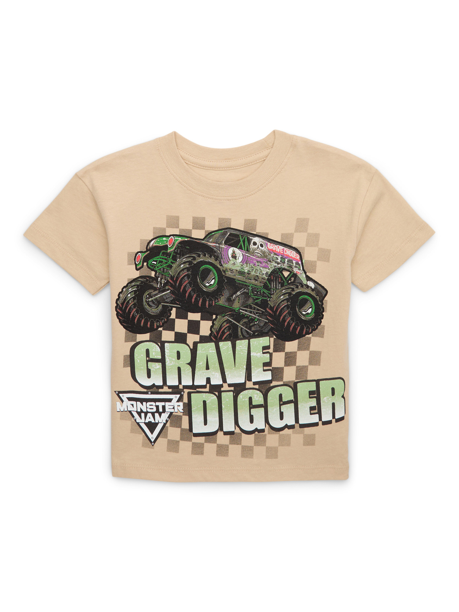 Monster Jam Toddlers’ Grave Digger Cotton Graphic Tee with Short Sleeves, Sizes 12M-5T | Walmart (US)