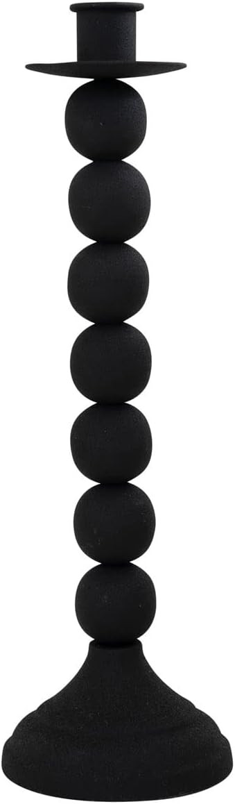 Creative Co-Op Textured Metal Taper Candle Holder, Black | Amazon (US)