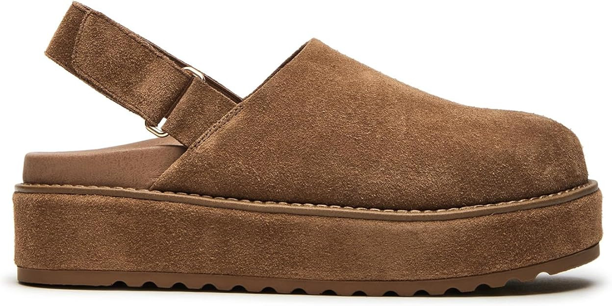 Women's Platform Slingback Clogs Suede Leather Short Ankle Mini Boots Comfy House Sneakers Anti-S... | Amazon (US)