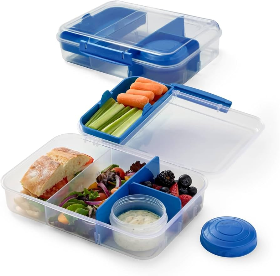 Rubbermaid Pack & Go 1.48 L Bento Create, 2-Pack, Meal Prep Containers with Compartments and Divi... | Amazon (US)