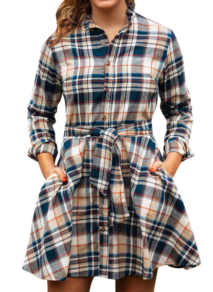Acorn Harvest Flannel Dress | Kiel James Patrick