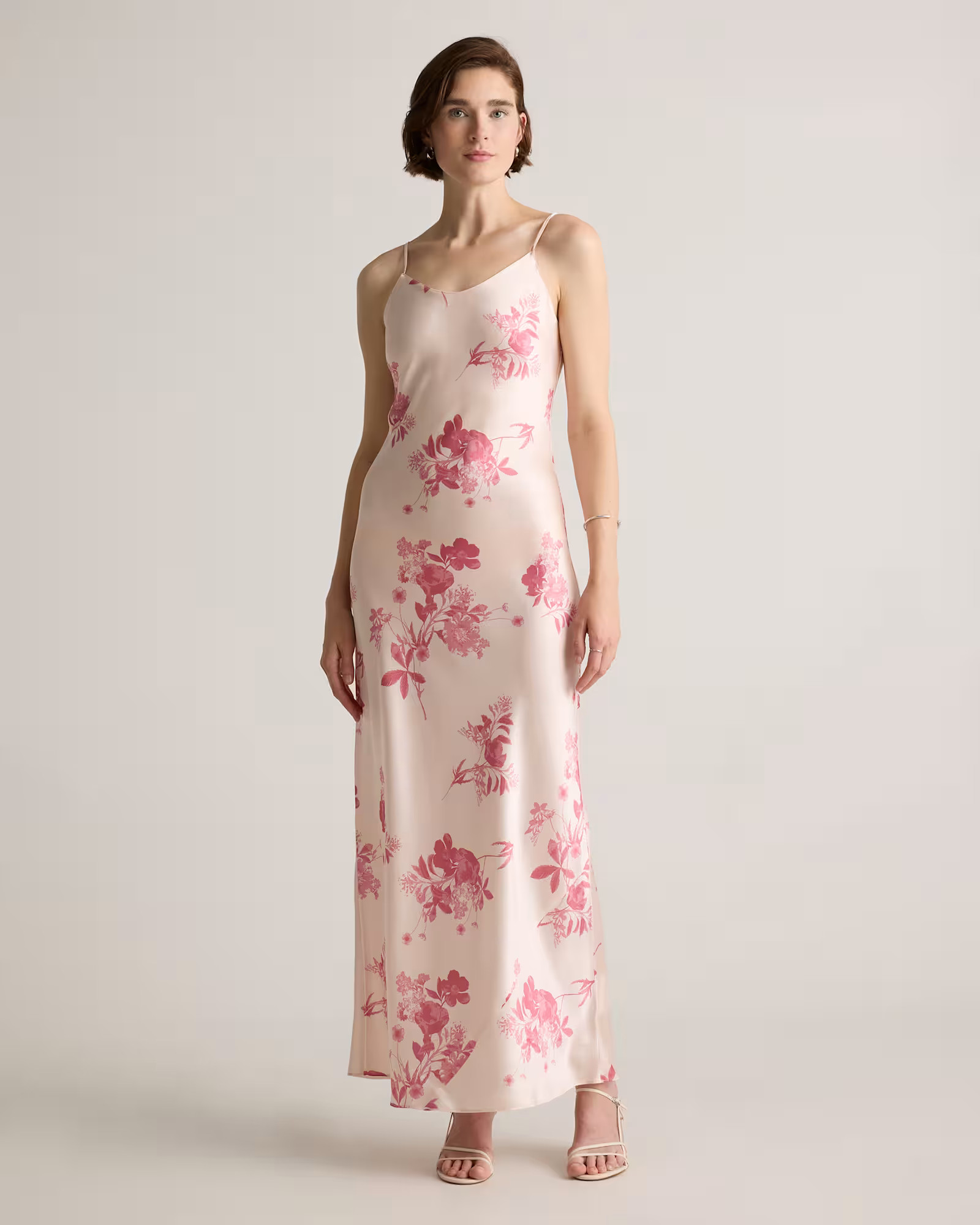 100% Washable Silk Maxi Slip Dress in Bouquet Symphony | Quince