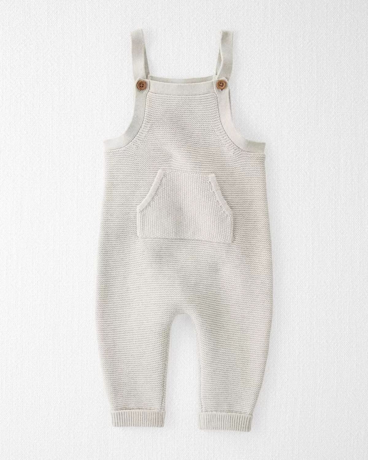 Heather Gray Baby Organic Cotton Sweater Knit Overalls in Heather Gray | carters.com | Carter's