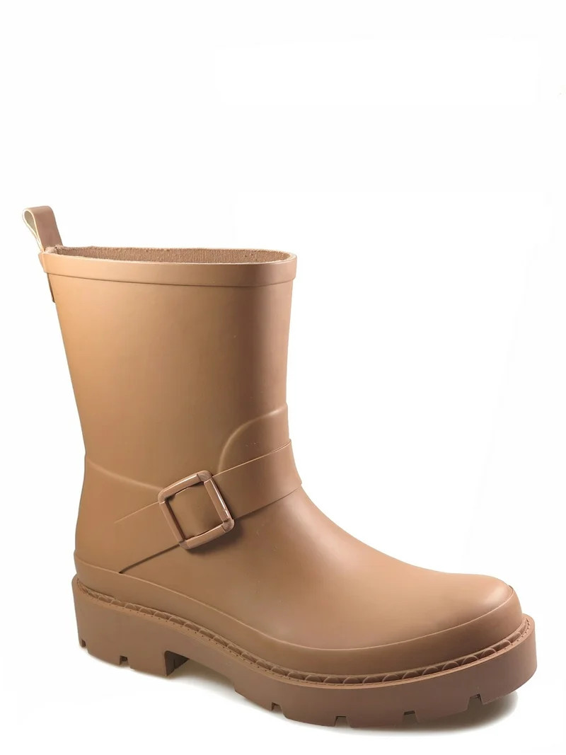 Time and Tru Women's Short Buckle Rain Boots | Walmart (US)