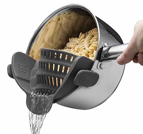 Kitchen Gizmo Snap N Strain Pot Strainer and Pasta Strainer - Adjustable Silicone Clip On Strainer f | Amazon (US)