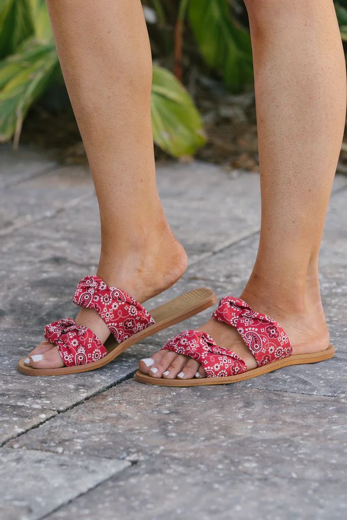 Take Me By Surprise Red Sandals | The Mint Julep Boutique