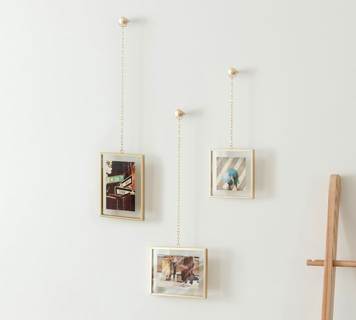 Square Brass Chain Frames, Set of 3 | Pottery Barn (US)