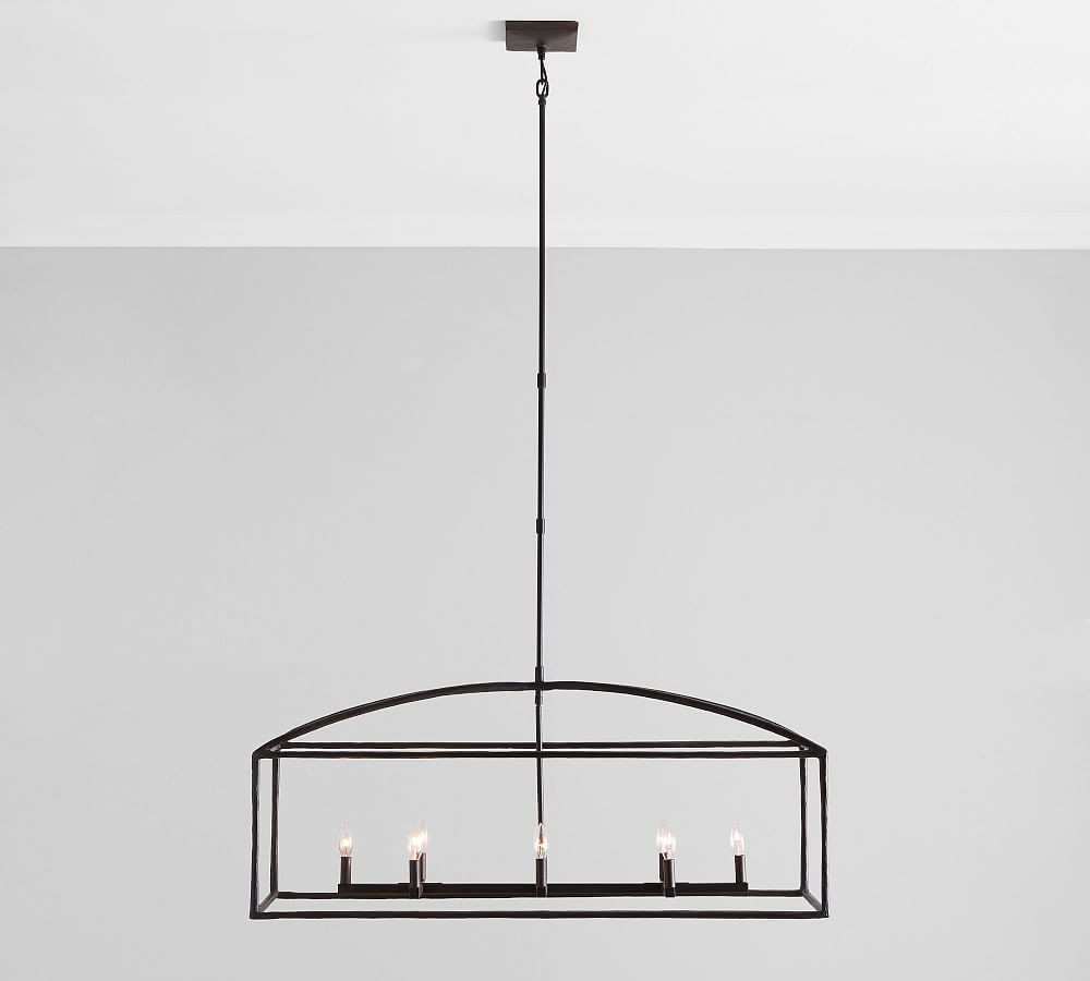Fallon Forged-Iron Linear Chandelier | Pottery Barn (US)