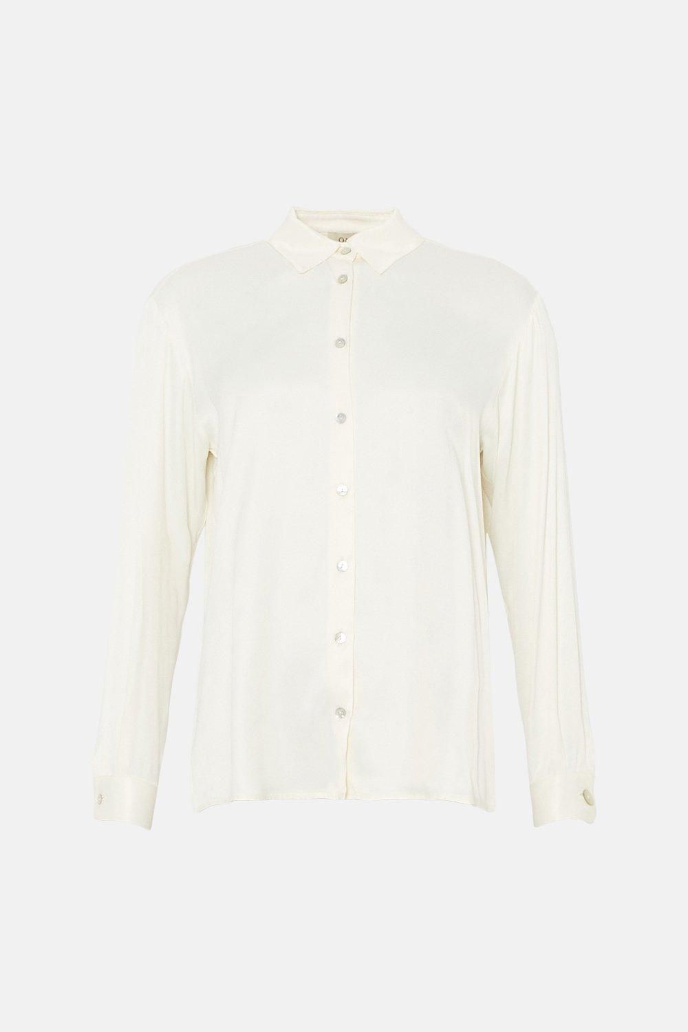 Button Through Long Sleeve Satin Shirt | Oasis UK & IE