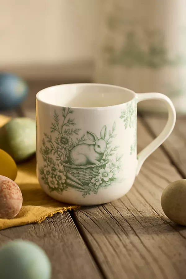 Bunny Toile Stoneware Mug | Anthropologie (US)