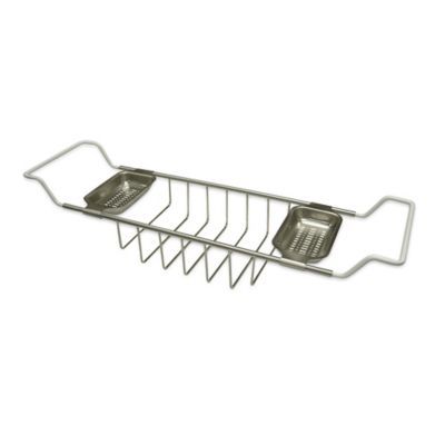 Kingston Brass Adjustable Bathtub Caddy in Satin Nickel | Bed Bath & Beyond