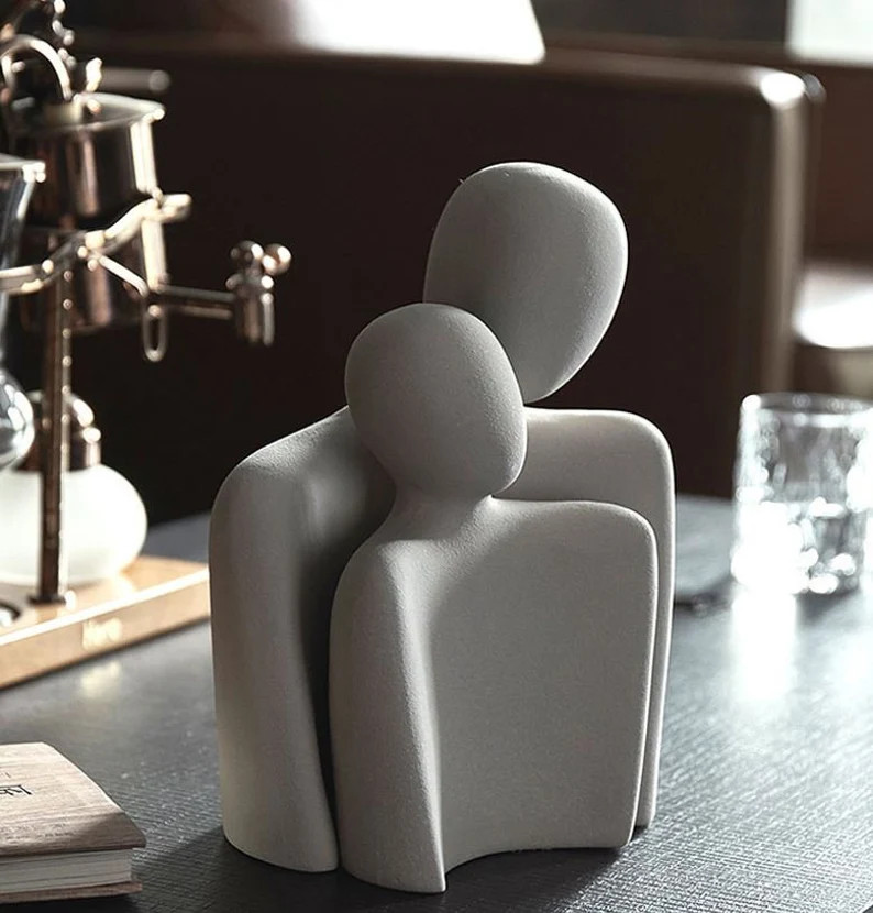 Ceramic Couple Lovers Figurine for Mantle Piece Home Decor | Etsy | Etsy (US)