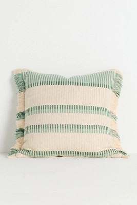 Pieced Stripe Cotton Blend Woven Pillow | Anthropologie (US)