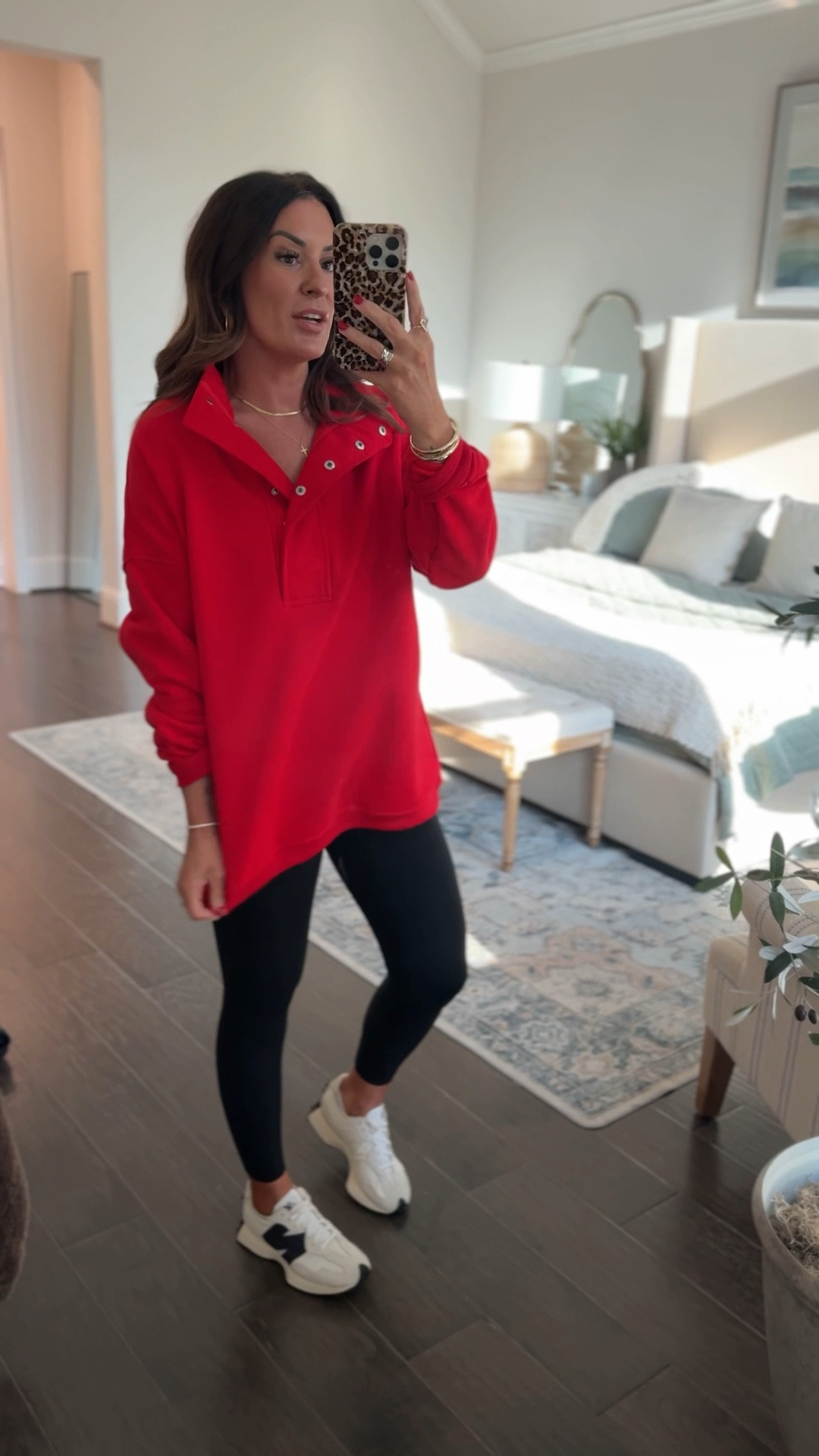 Wearing a M in the sweatshirt (has a natural oversized fit) I’m 5”6, 135lbs, 32D. Wearing an XS in the leggings! 

#LTKgrwm #LTKSeasonal #LTKfitnessgoals