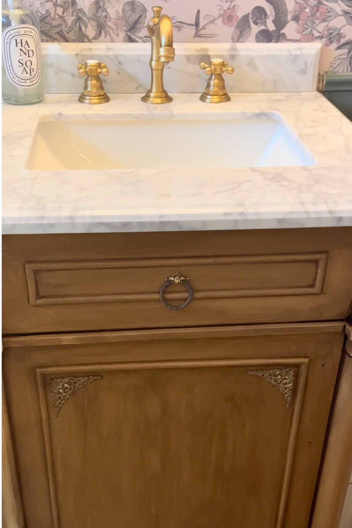 Faux wood vanity 
