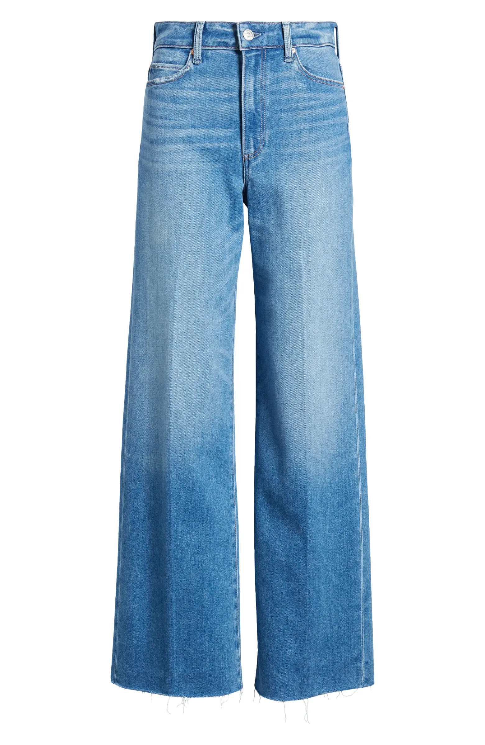 Anessa High Waist Raw Hem Wide Leg Jeans | Nordstrom