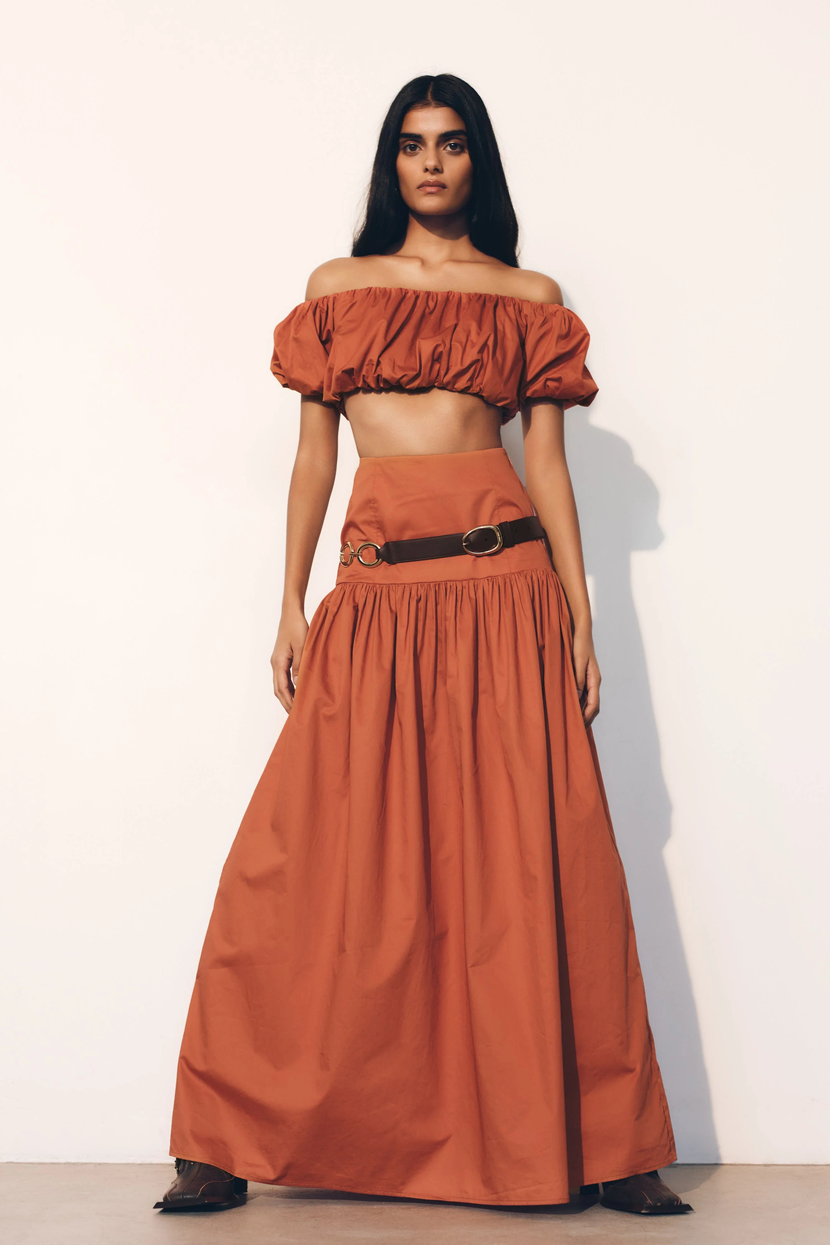 Autumn Maxi Skirt - Burnt Orange | MESHKI US