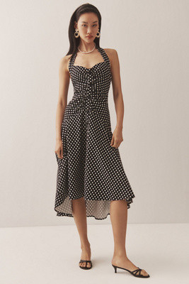 Maeve Halter Ruched Midi Dress | Anthropologie (UK)