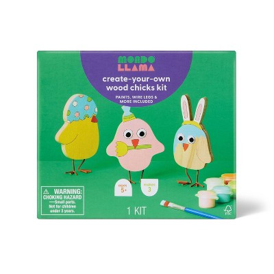 Easter Craft 3ct Wood Chicks Painting Activity Kit - Mondo Llama™ | Target