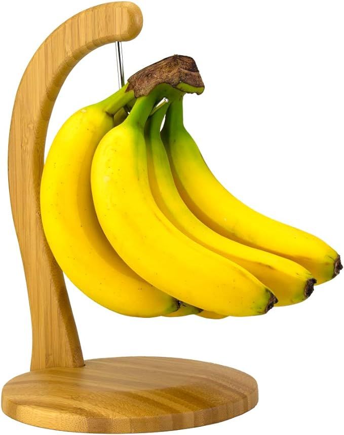 Totally Bamboo Banana Hanger, 11" x 7" x 7", Bamboo Stand With Stainless Steel Hook | Amazon (US)