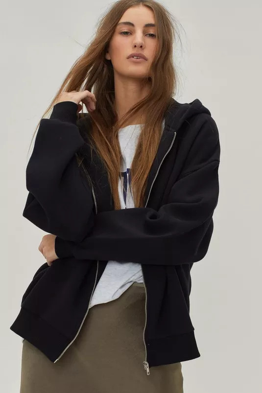 Oversized Zip Through Hoody | Nasty Gal (US)