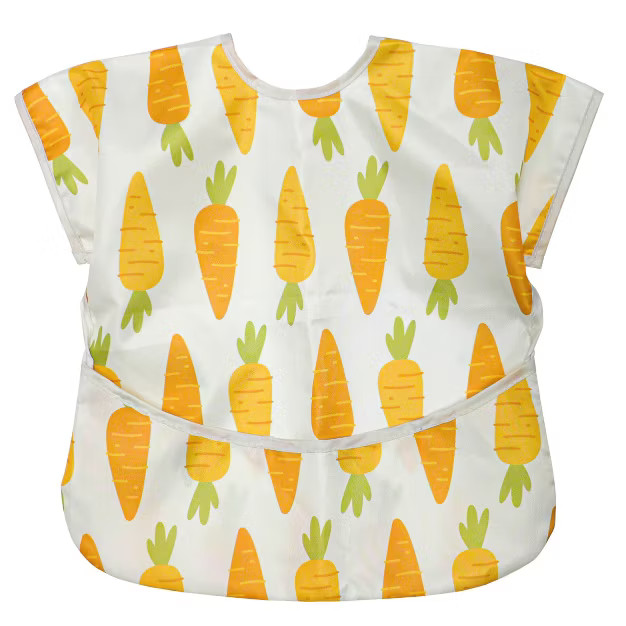 Neat Solutions Water-Resistant Toddler Short Sleeve Coverall Bib - Carrot | Target