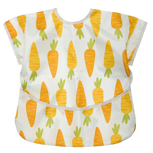 Neat Solutions Water-Resistant Toddler Short Sleeve Coverall Bib - Carrot | Target