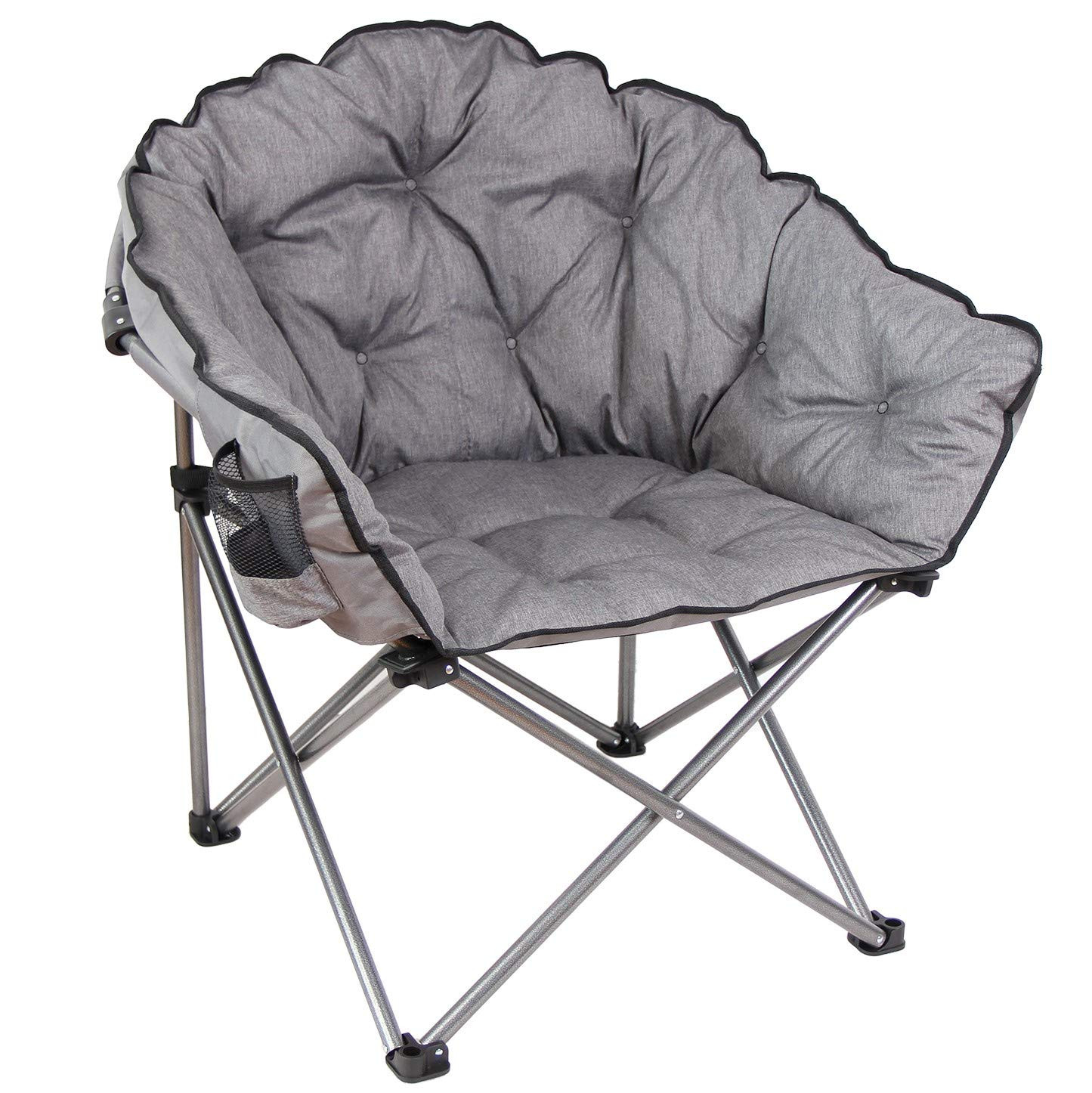 MacSports C932S-129 Padded Cushion Outdoor Folding Lounge Patio Club Chair, Gray | Amazon (US)