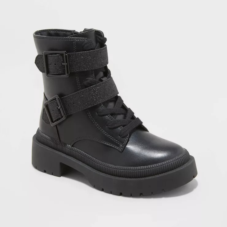 Girls' Cleo Zipper Booties - art class™ Black | Target