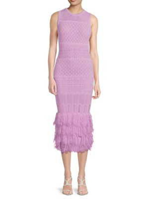 Ryan Textured Feather Midi Dress | Saks Fifth Avenue OFF 5TH